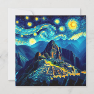 Starry Night Machu Picchu Peru Einladung