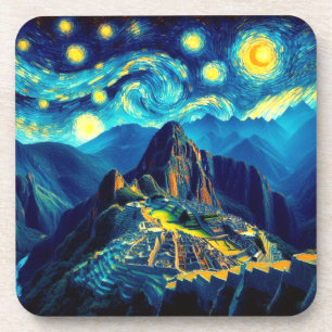 Starry Night Machu Picchu Peru Getränkeuntersetzer