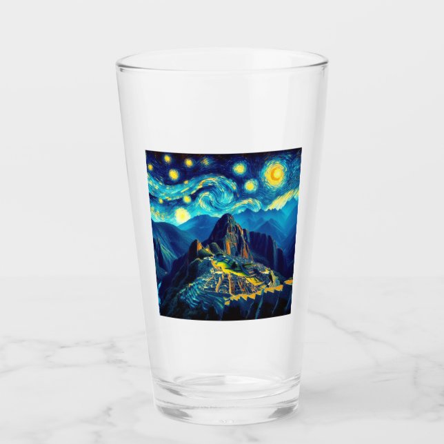 Starry Night Machu Picchu Peru Glas (Vorderseite)