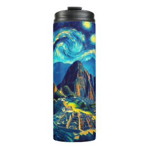 Starry Night Machu Picchu Peru Thermosbecher