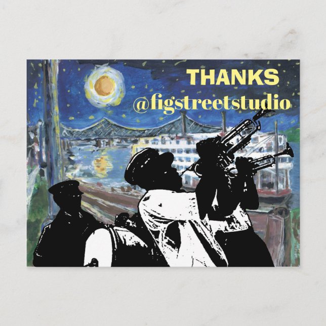 Starry Night Mississippi Queen, Text hinzufügen Postkarte (Vorderseite)