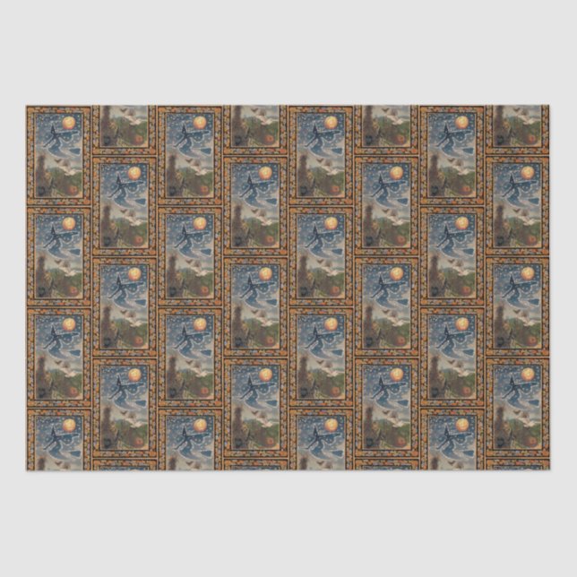 Starry Night mit Fall Border Halloween Seidenpapier (Vorderseite)