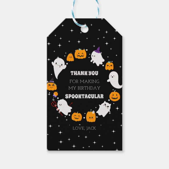 Starry Night mit Ghosts&Pumpkins Halloween Geschenkanhänger (Vorderseite)