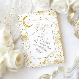 Starry Night Moon Mystical Celestial Baby Dusche Einladung