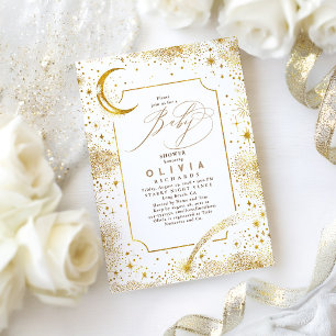 Starry Night Moon Mystical Celestial Baby Dusche Einladung