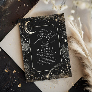 Starry Night Moon Mystical Celestial Baby Dusche Einladung