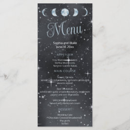 Starry Night Moon Phasen Hochzeitmenü Menükarte