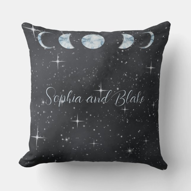 Starry Night Moon Phases Celestial Kissen (Vorderseite)