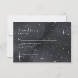 Starry Night Moon Phases Celestial RSVP Card Karte