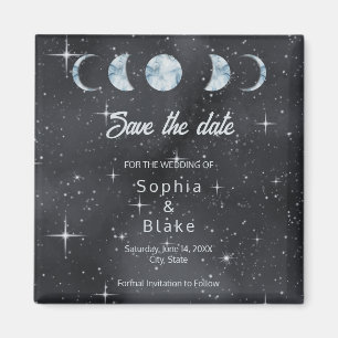Starry Night Moon Phases Celestial Save the Date Magnet