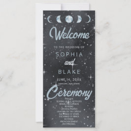 Starry Night Moon Phases Celestial Wedding Program