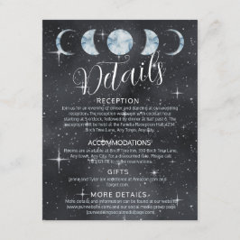 Starry Night Moon Phases Zodiac Enclosure Card Begleitkarte