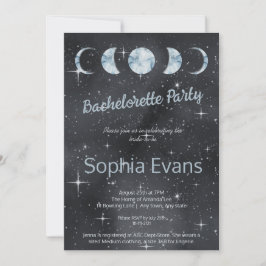Starry Night Moon Phases Zodiac Junggeselinnen-Abs Einladung