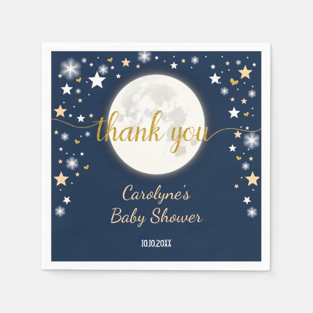 Starry Night Moon & Stars / Galaxy Twinkle Star Serviette (Vorderseite)