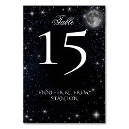 Starry Night Moon Tischkarte Tischnummer