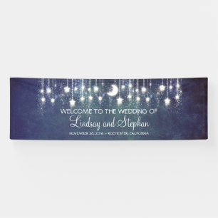 Starry Night Moon und Star Blue Wedding Banner