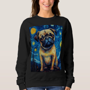 Starry Night Mops Dog Van Gogh Sky Malerei Art Mop Sweatshirt