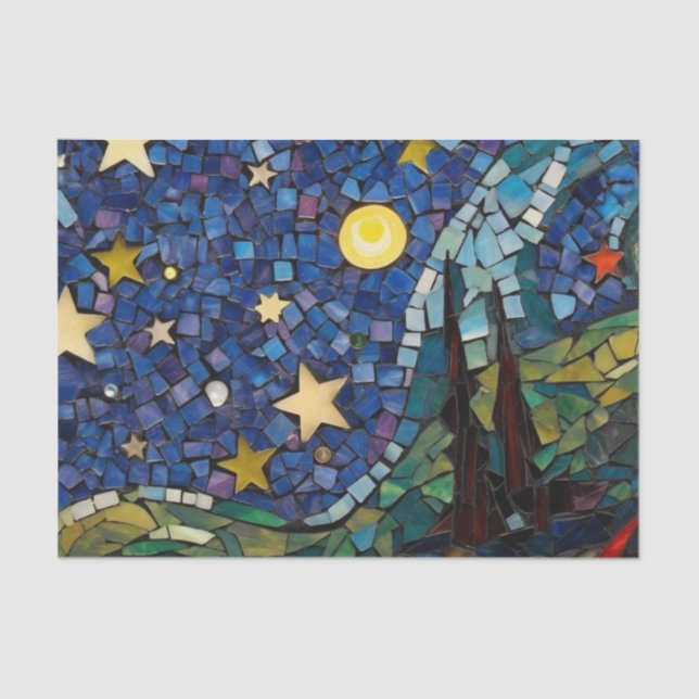 Starry Night Mosaik Dekoupage Crafting Seidenpapier (Vorderseite)