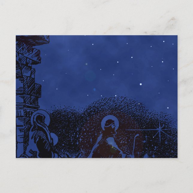 Starry Night Nativity Postkarte (Vorderseite)