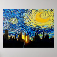 Starry Night New York Abstrakt Sky