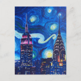 Starry Night New York Postkarte