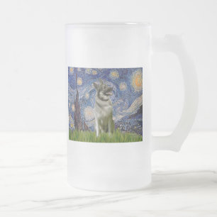 Starry Night - Norwegischer Elkhound Mattglas Bierglas