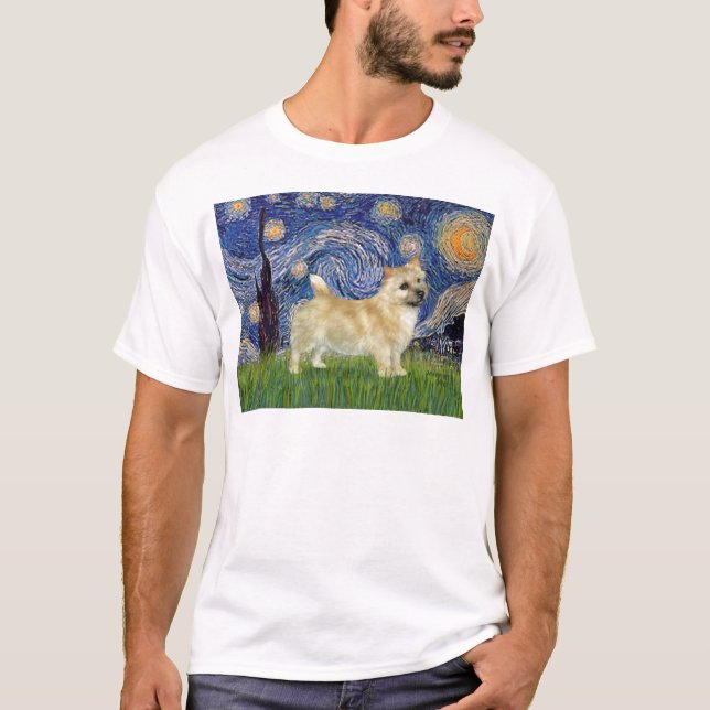 Starry Night - Norwich Terrier T-Shirt (Vorderseite)