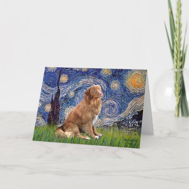 Starry Night - Nova Scotia Duck Rolling Retriever Karte (Vorderseite)