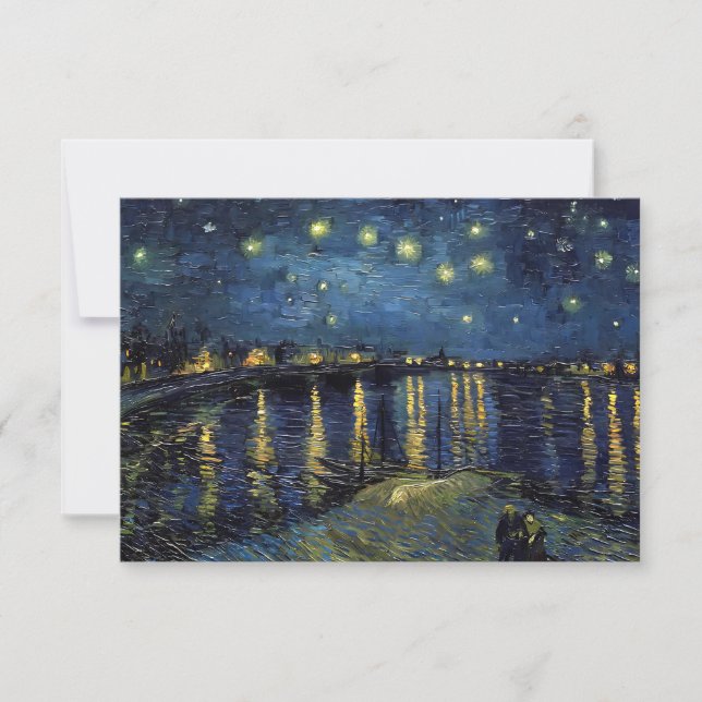 Starry Night on the Rhone Art Invitation – Van Gog Einladung (Vorderseite)