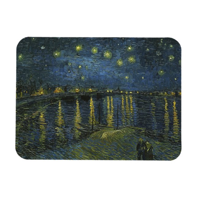 Starry Night on the Rhone, Vincent van Gogh Magnet (Horizontal)