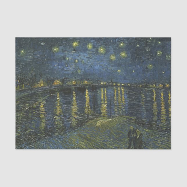 Starry Night on the Rhone, Vincent van Gogh Seidenpapier (Vorderseite)