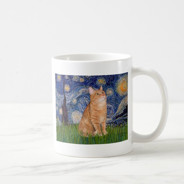 Starry Night - Orange Tabby 46 Tasse (Rechts)
