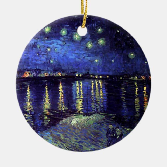 Starry night over Rhone by Van Gogh Keramik Ornament (Vorne)