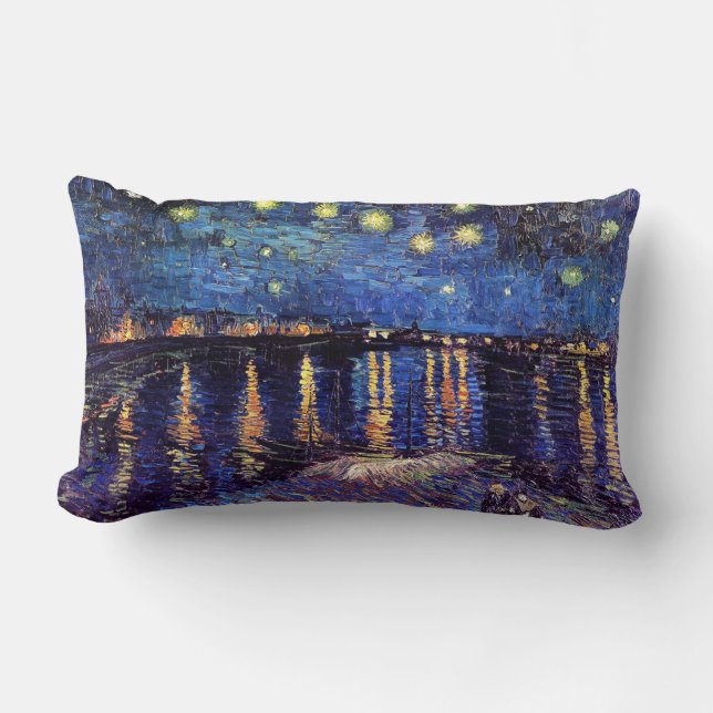 Starry night over Rhone by Van Gogh Lendenkissen (Vorderseite)