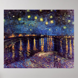 Starry night over Rhone by Van Gogh Poster