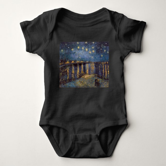 Starry Night Over Rhone River von Vincent Van Gogh Baby Strampler (Vorderseite)