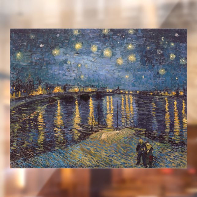 Starry Night Over Rhone River von Vincent Van Gogh Fensteraufkleber (Blatt 2)