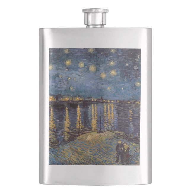 Starry Night Over Rhone River von Vincent Van Gogh Flachmann (Vorderseite)