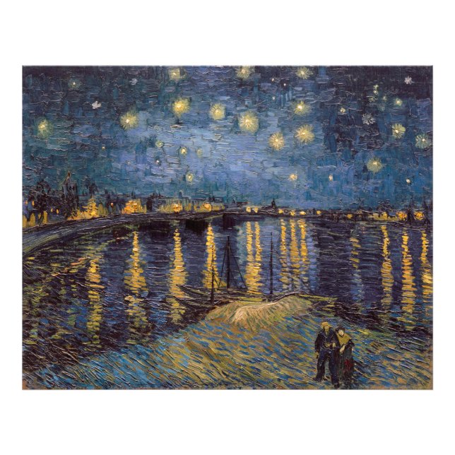 Starry Night Over Rhone River von Vincent Van Gogh Fotodruck (Vorne)