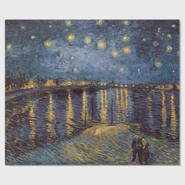 Starry Night Over Rhone River von Vincent Van Gogh Geschenkpapier (Flach)