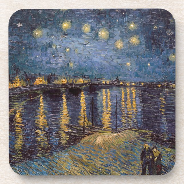 Starry Night Over Rhone River von Vincent Van Gogh Getränkeuntersetzer (Vorderseite)