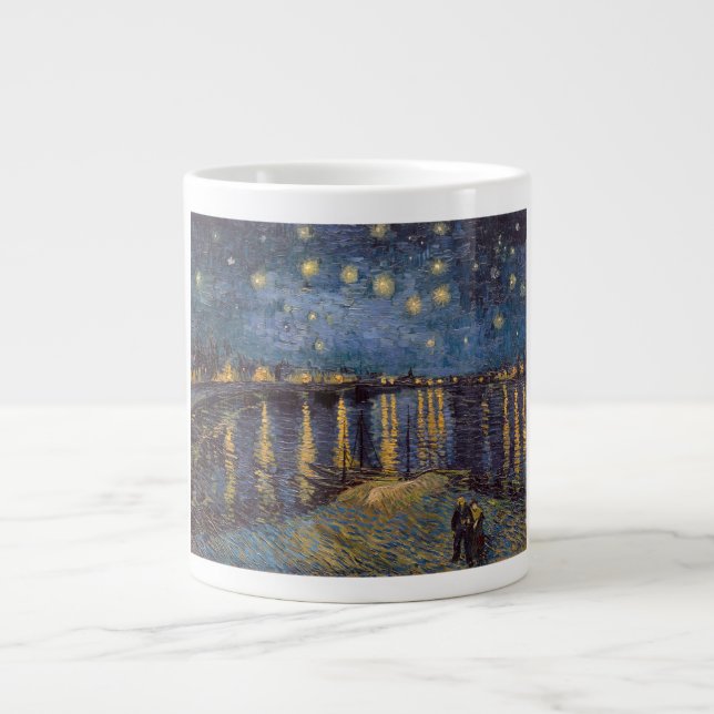 Starry Night Over Rhone River von Vincent Van Gogh Jumbo-Tasse (Vorderseite)