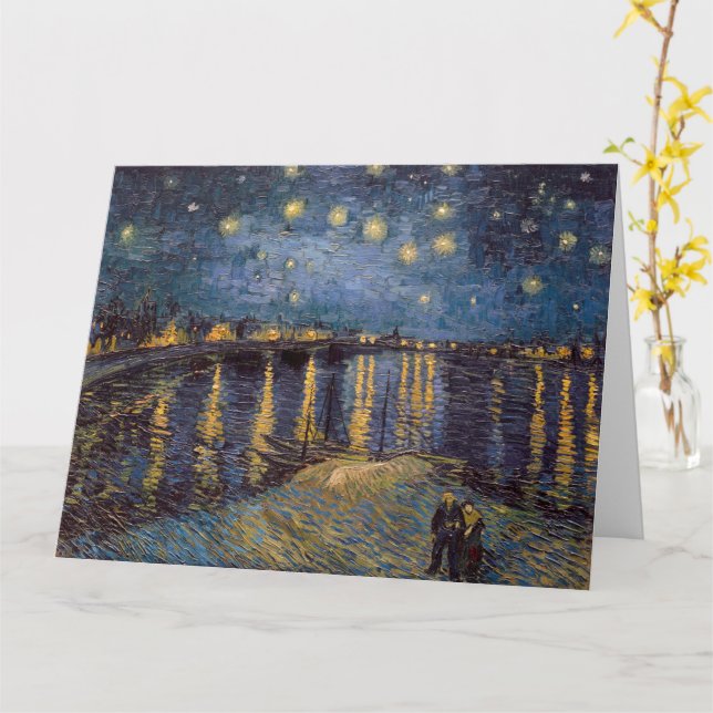 Starry Night Over Rhone River von Vincent Van Gogh Karte (Gelbe Blume)