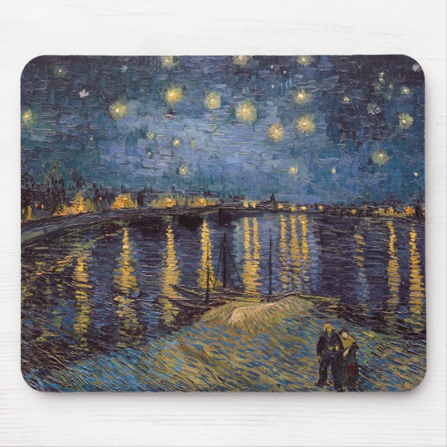 Starry Night Over Rhone River von Vincent Van Gogh Mousepad (Vorne)