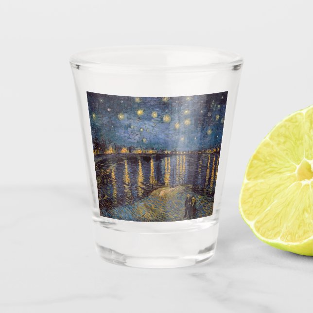 Starry Night Over Rhone River von Vincent Van Gogh Schnapsglas (Vorderseite)