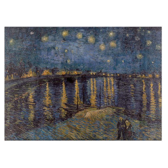 Starry Night Over Rhone River von Vincent Van Gogh Schneidebrett (Vorderseite)