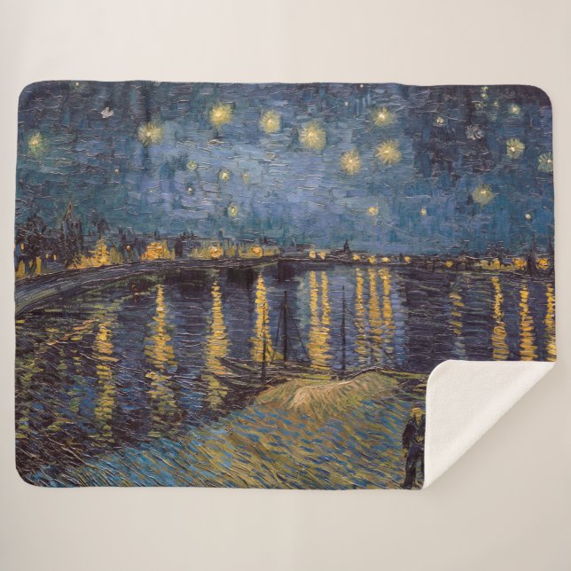 Starry Night Over Rhone River von Vincent Van Gogh Sherpadecke (Vorderseite (Horizontal))
