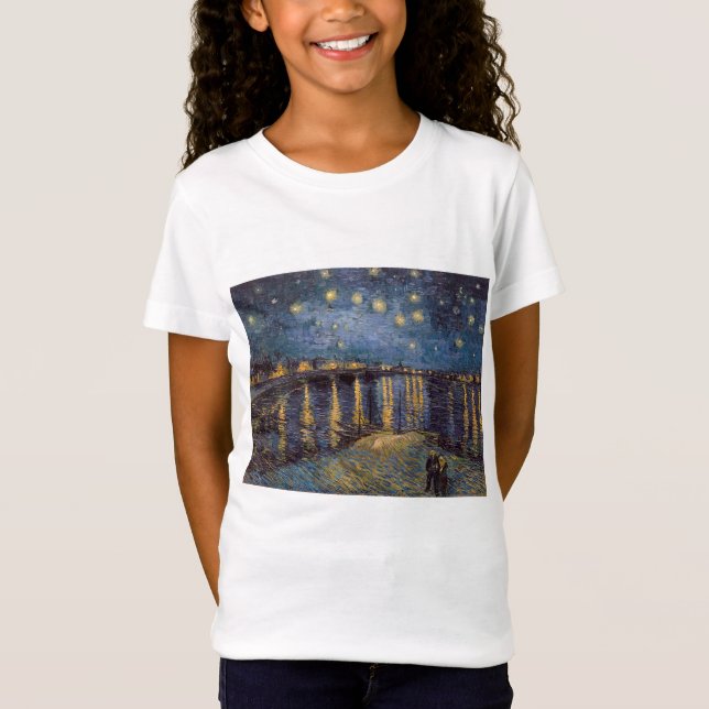Starry Night Over Rhone River von Vincent Van Gogh T-Shirt (Vorderseite)
