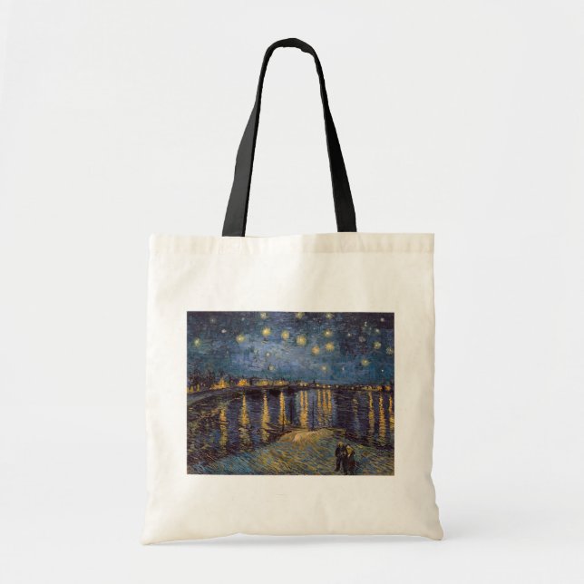 Starry Night Over Rhone River von Vincent Van Gogh Tragetasche (Vorne)