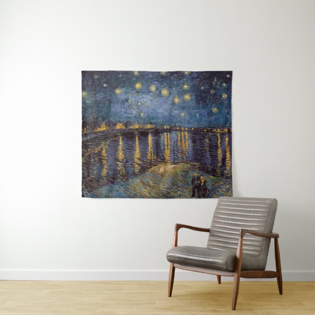 Starry Night Over Rhone River von Vincent Van Gogh Wandteppich (Beispiel (Horizontal))
